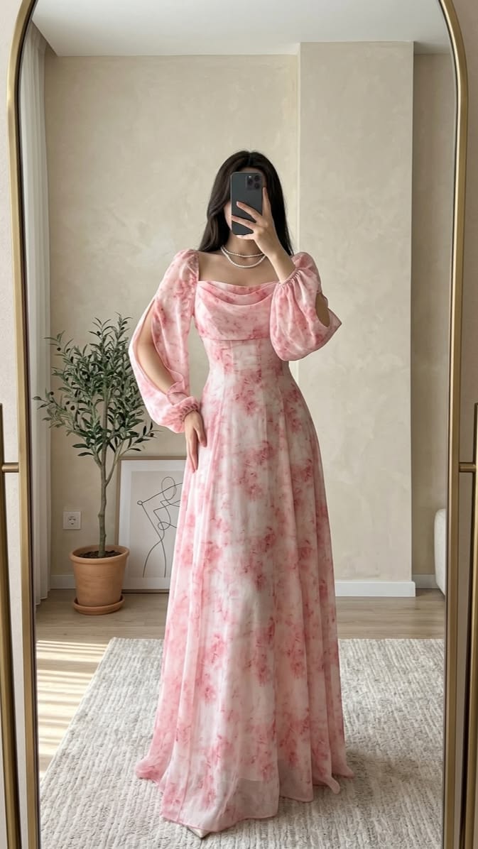 women wearing floral maxi dress